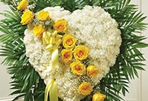 corazon de rosas amarillas